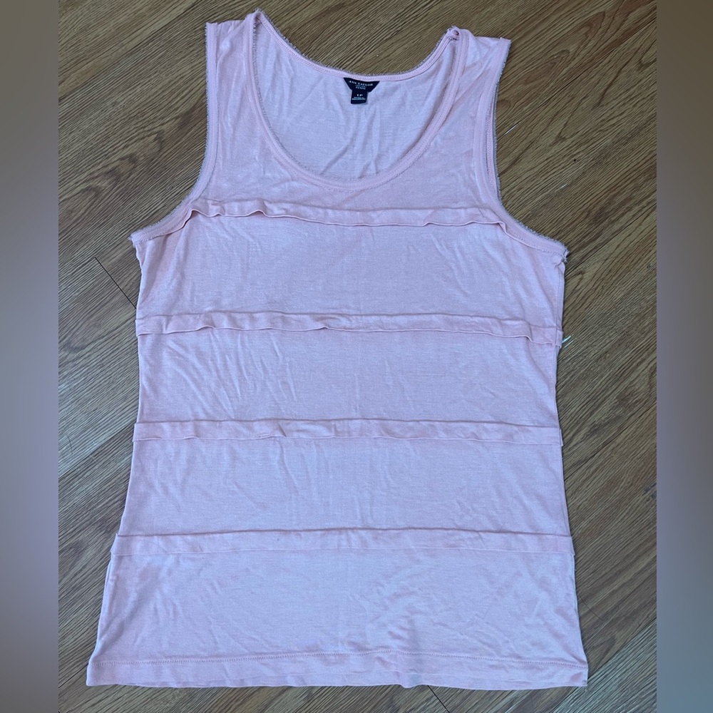 Ann Taylor Pink Ruffle Tank Top